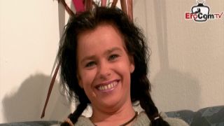 german brunette girl next door at first casting