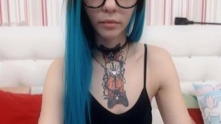 Blue Haired Tattooed Lady And Her Amazing Teased Perfor