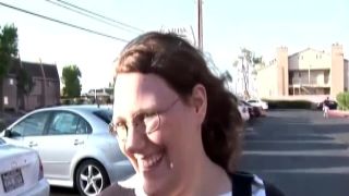 Fat street chick in glasses sucks big dick 2