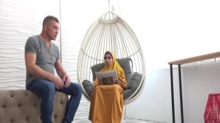 Tired wife in hijab gets sexual energy