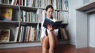 PassionBunny - Crazy schoolgirl masturbate pussy and read book in library